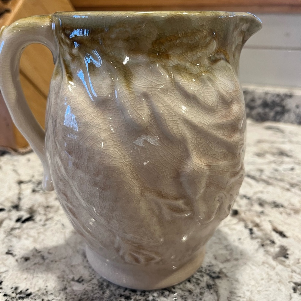 Vintage Harvest Goods Elegant Autumnal Cream Ceramic Pitcher
